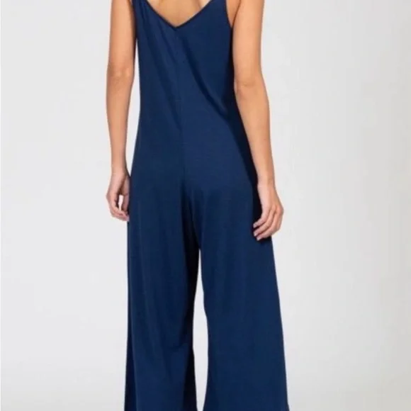 Eberjey Navy Wide Leg Jumpsuit - Picture 3 of 6